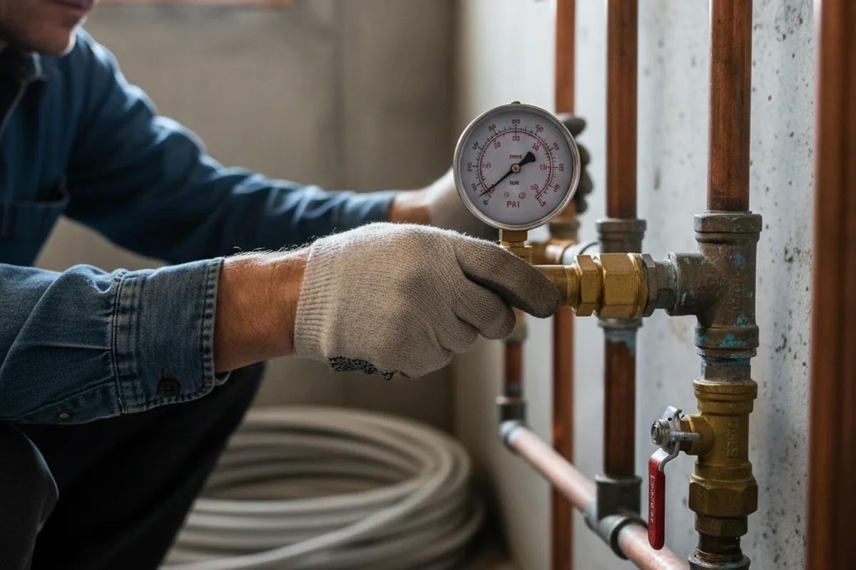 Pressure testing a repaired line during Water Line Repair in Black Canyon City
